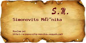 Simonovits Mónika névjegykártya