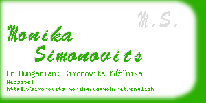 monika simonovits business card